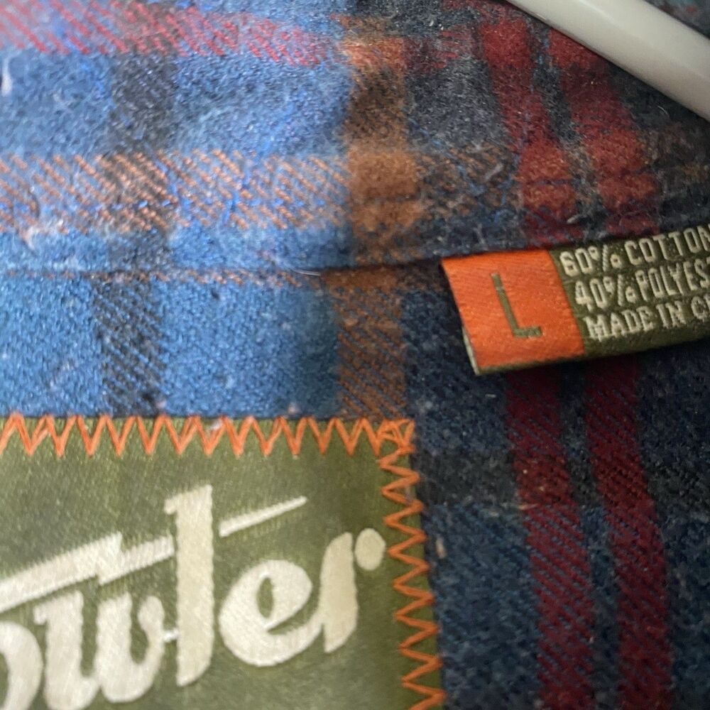 Howler Bros Shirt Mens Large Blue Plaid Flannel Long Sleeve Button Up - Picture 9 of 16